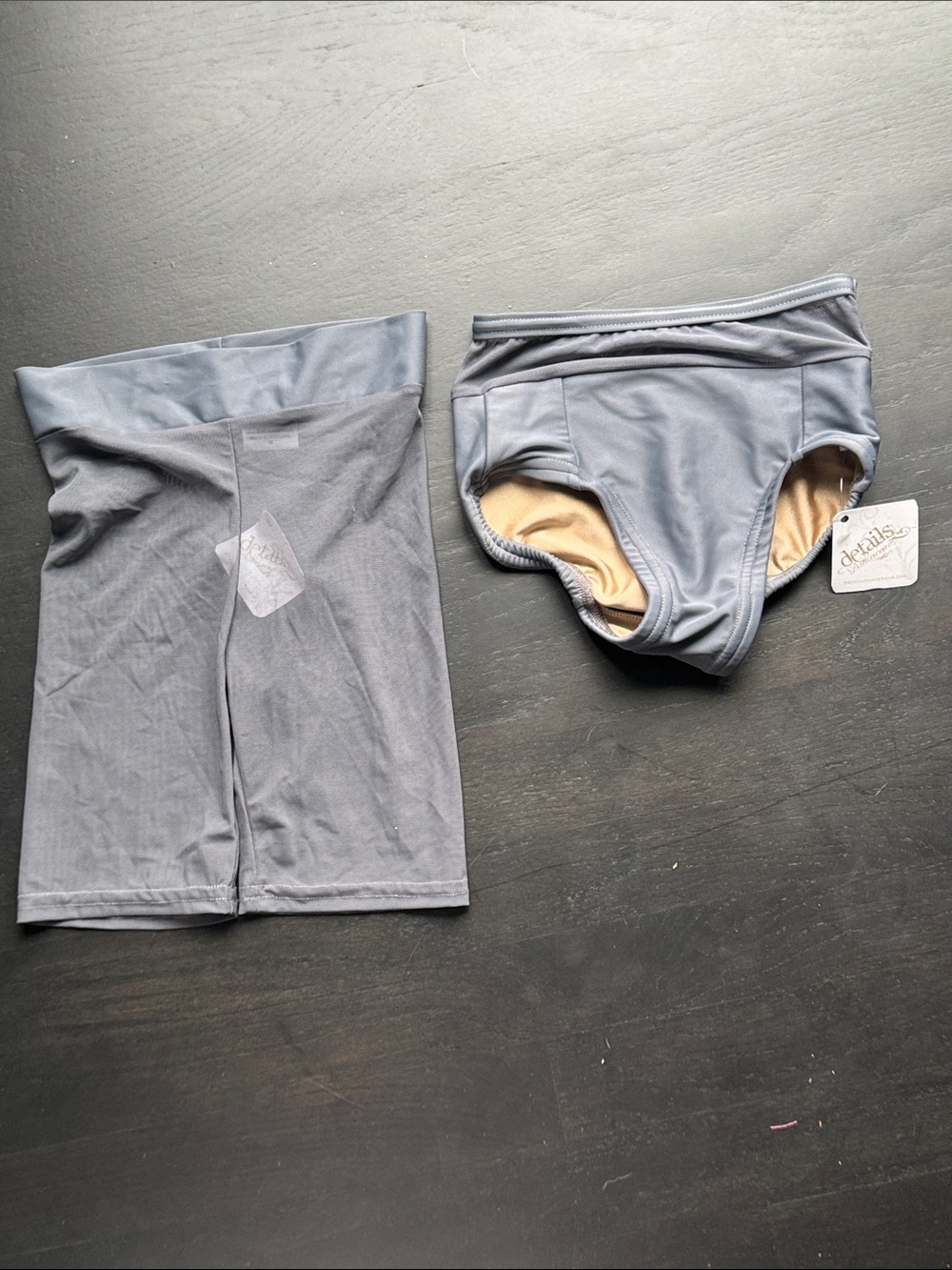 Kids Gray Mesh Shorts and Briefs